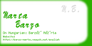 marta barzo business card